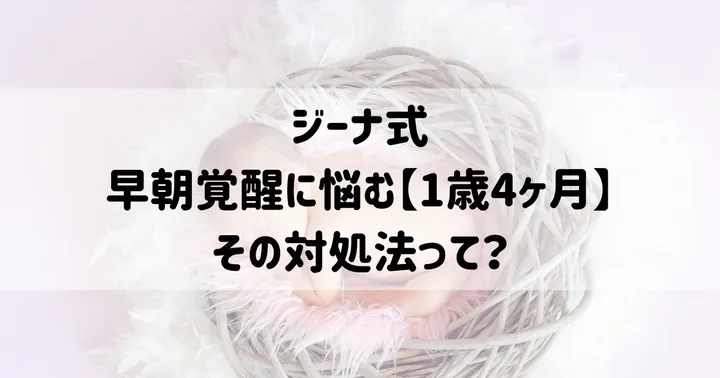 ジーナ式：早朝覚醒に悩む【1歳4ヶ月】／その対処法って？