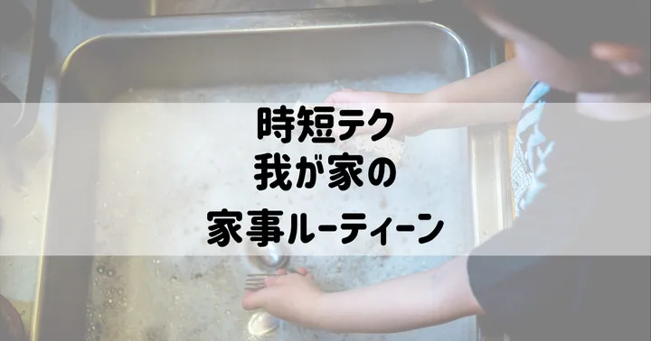 めんどくさがり夫婦の家事ルーティン紹介