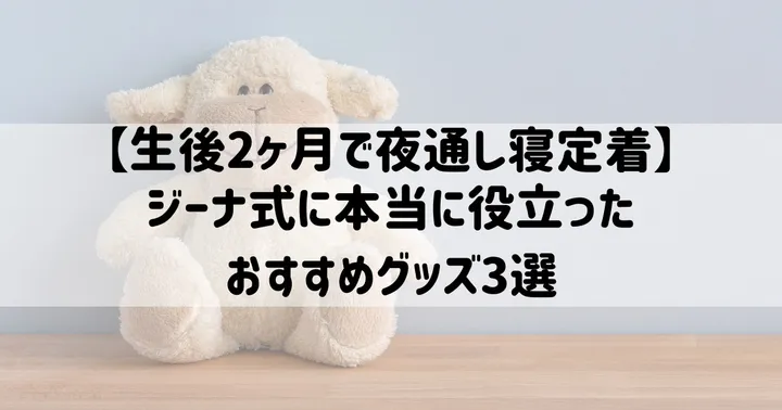 【生後2ヶ月で夜通し寝が定着した経験から教えます】ジーナ式：本当に役立った！おすすめグッズ3選